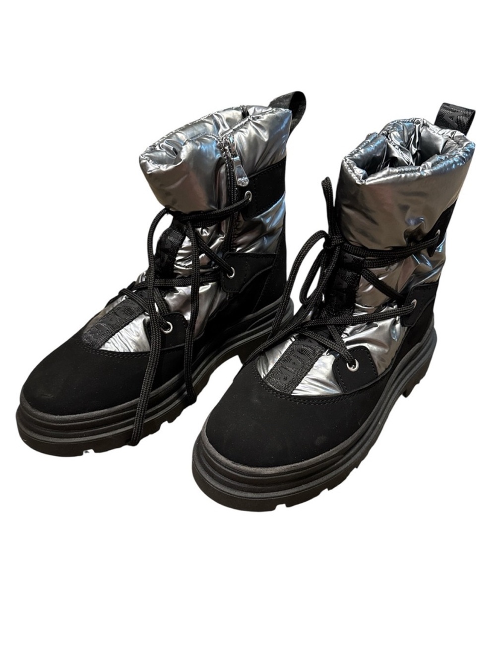 Pajar Women's Black and Metallic Winter Rain Boots